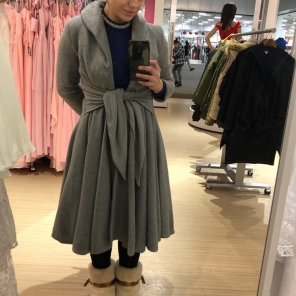 Vintage Style Gray PinUp Rockabilly Overcoat Dress - Picture 3 of 8